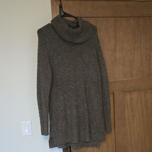 Turtleneck Knit Sweater Dress in Olive green